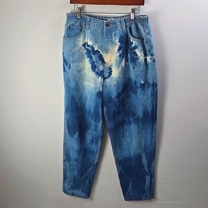 L.L. Bean Women's Tie Die Original Fit Relaxed Jeans Sz 14P
